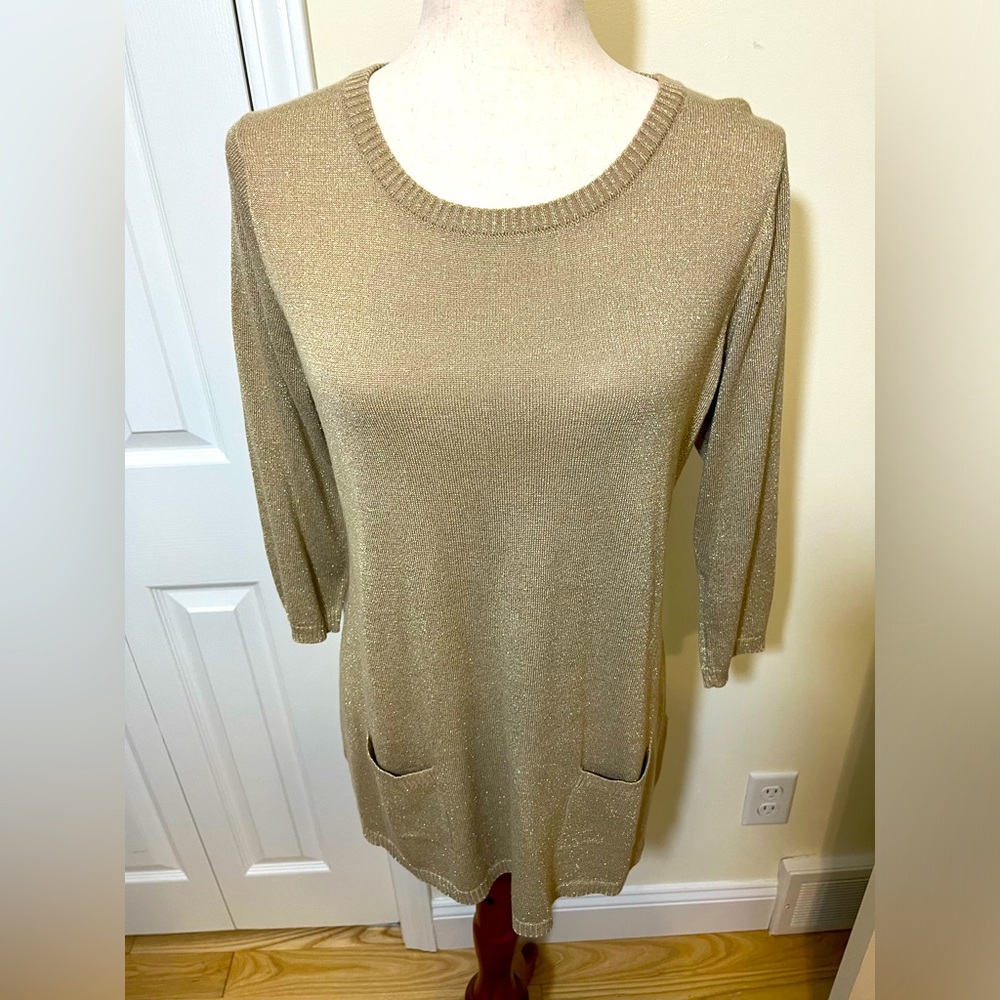 Women’s Gold Cable & Gauge Sweater (L)